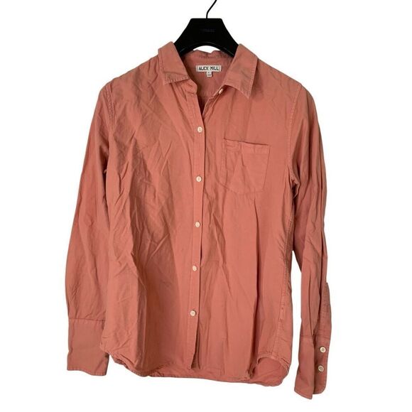 Alex Mill 100% cotton button front shirt blouse women's size large - Picture 1 of 4